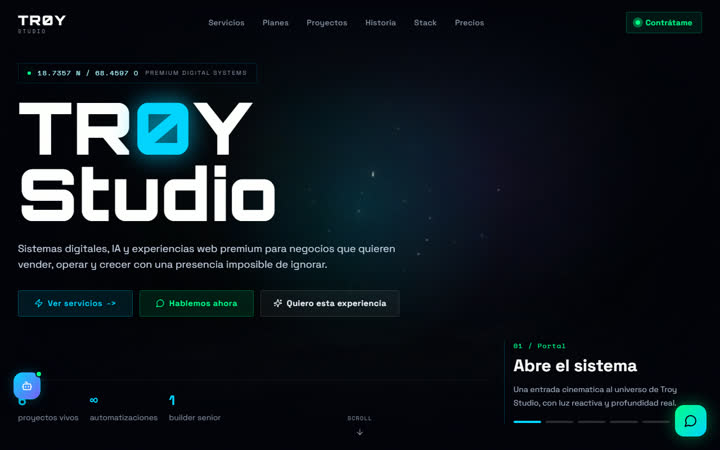 Captura del sitio de TR0Y Studio