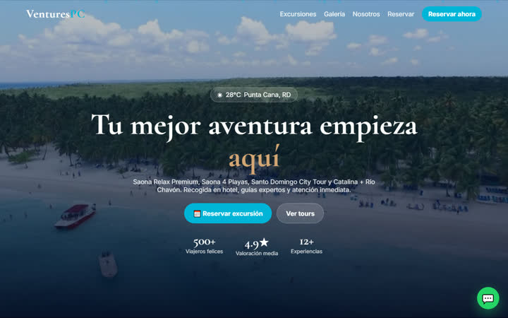 Captura del sitio de Ventures PC